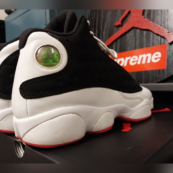 black white and pink jordan 13